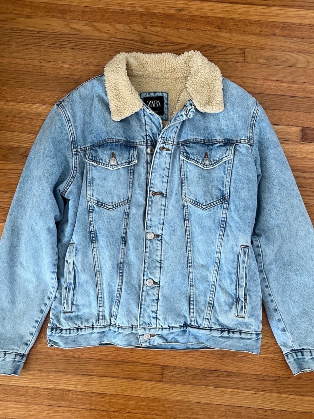 Zara Women's Trucker Jacket with Sherpa Lining • XL